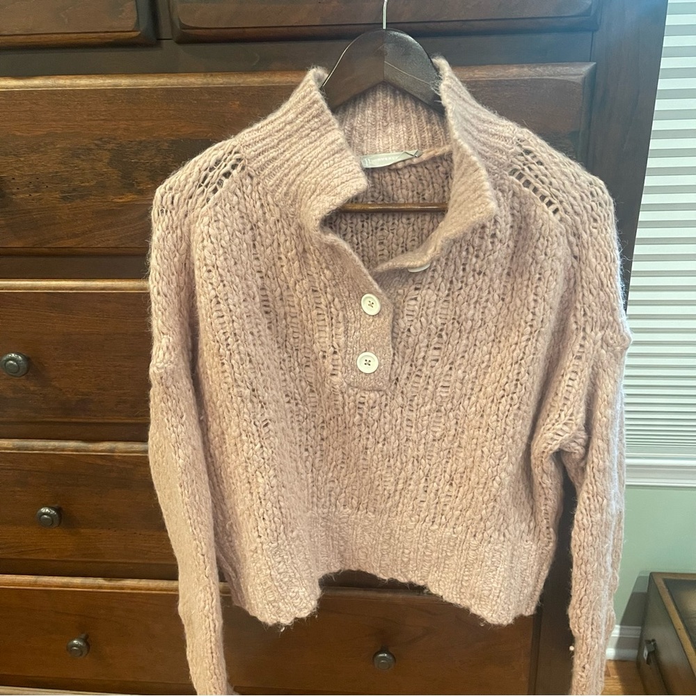 Everlane The Lofty-Knit Henley Burnt Sugar Size M